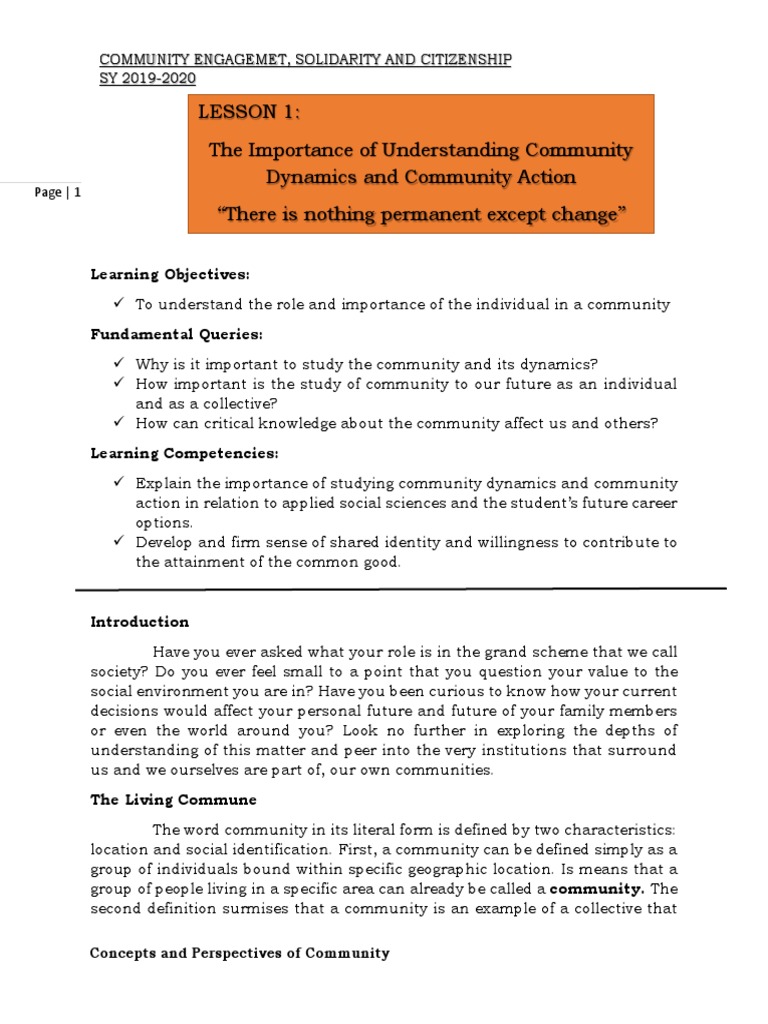 Understanding Community Dynamics | PDF | Community | Learning