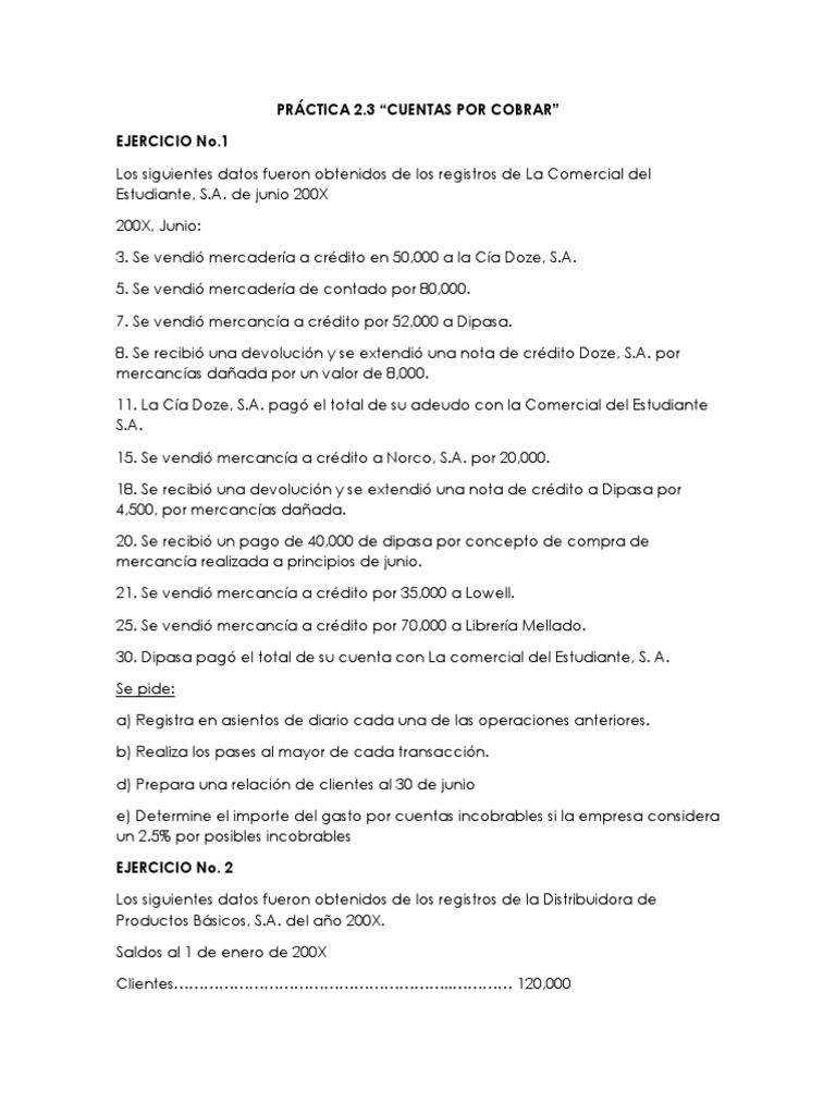 Práctica 2.3 | PDF | Finanzas y dinero