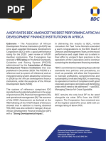 Aadfi Rates BDC Amongst The Best Performing African Development Finance Institutions in Africa