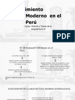 El Movimiento Moderno en El Perú: Curso: Historia y Teoría de La Arquitectura III