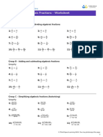 Simplifying Algebraic Fractions - Worksheet: Simplify: × × ×