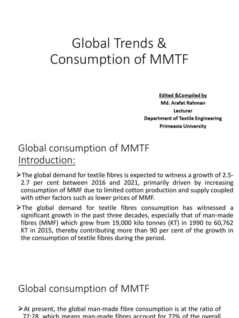 Global Trends and Consumption of MMTF | PDF | Polyester | Textiles