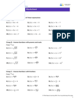 Inverse Functions - Worksheet: Find: ( )