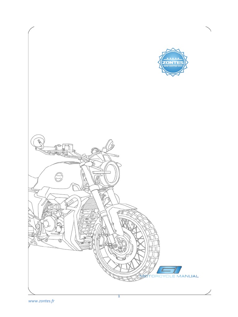 Guide Utilisateur Zontes 125 Scrambler, PDF, Frein