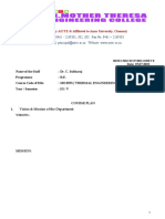 MTEC's Thermal Engineering Course Plan