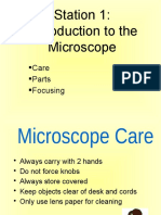 Station 1: Introduction To The Microscope: Care Parts Focusing
