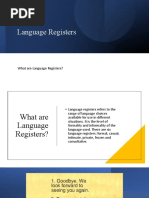 Types of Language Registers in English | PDF