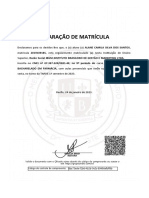 Declaração de Matrícula 9º Período