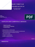 Unidade Curricular Atividades Aquáticas: Prof. Daniela Sanches Prof. Bruno Victor