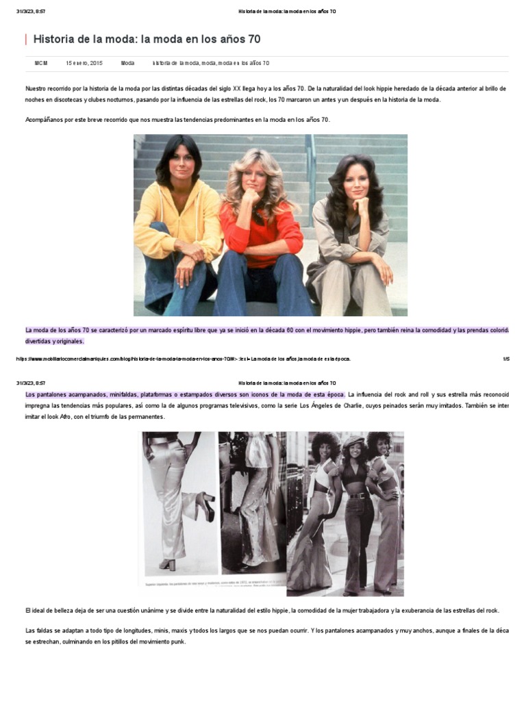 Historia de La Moda - La Moda en Los Años 70 | PDF | Moda | Estética