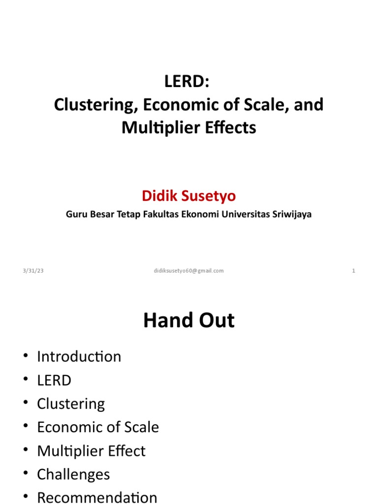 05 - LERD Cluster Economic Scale Multiplier 18-09-14 | PDF | Fiscal ...