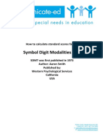 Symbol Digit Modalities Test: How To Calculate Standard Scores For The