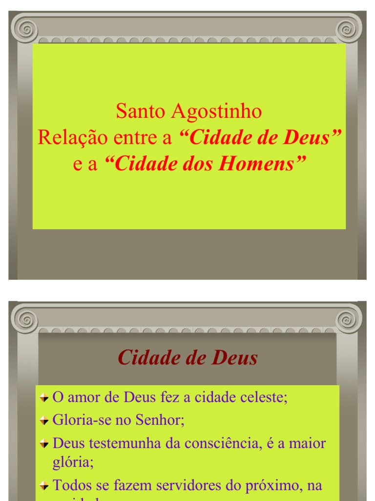Santo Agostinho - Cidade de Deus - Resumo | PDF | Direito | Religião e ...