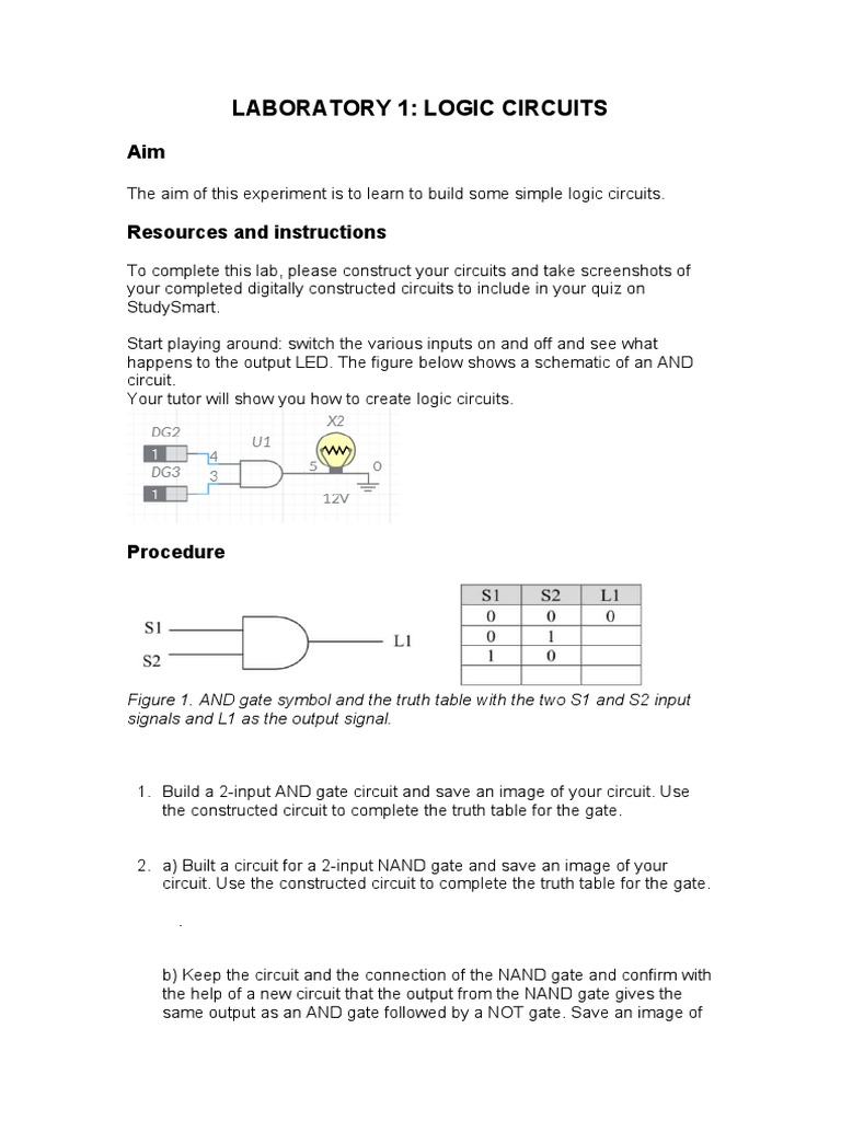 Logic Gate Lab | PDF