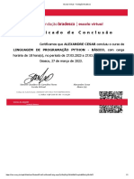 Certificado de Conclusão: Certificamos Que ALEXANDRE CESAR Concluiu o Curso de