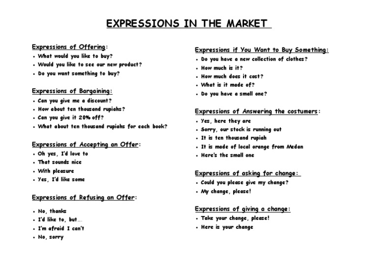 Expressions in Market | PDF