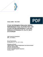 Studi Eksperimen Pengaruh Beban Pendinginan Pada Evaporator Low Dengan Intermediate Plate Heat