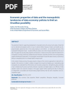 Economic Properties of Data and The Monopolistic Tendencies of Data Economy: Policies To Limit An Orwellian Possibility