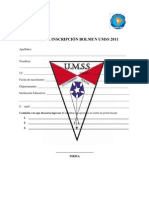 Ficha de Inscripción Bolmun Umss 2011