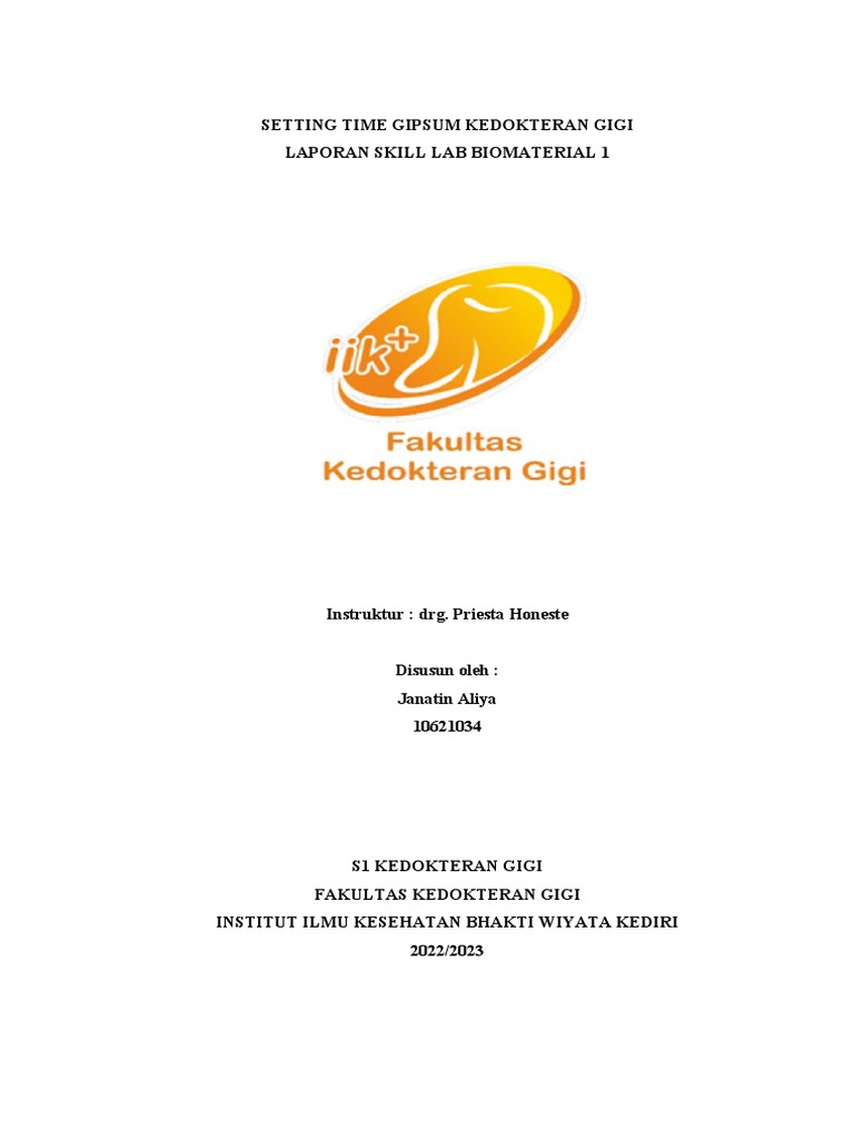 Laporan Skill Lab Setting Gypsum | PDF