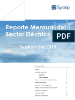 Reporte Mensual Del Sector Eléctrico: Septiembre 2019