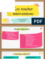 Key Teacher Interventions