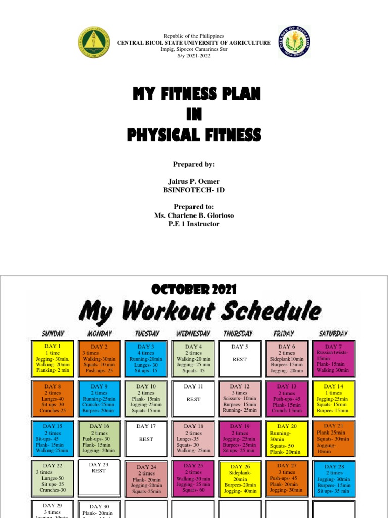 My fitness journey a three week physical fitness plan pdf aerobic