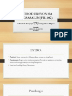 Introduksyon Sa Pagsasalin (Fil 102) : Kabanata II: Kasaysayan NG Pagsasaling-Wika Sa Pilipinas