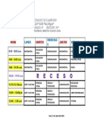 R E C E S O: Horario de Clases-2023 I.E.N° 32282 "San Miguel" Grado: 6° Seccion: "A"