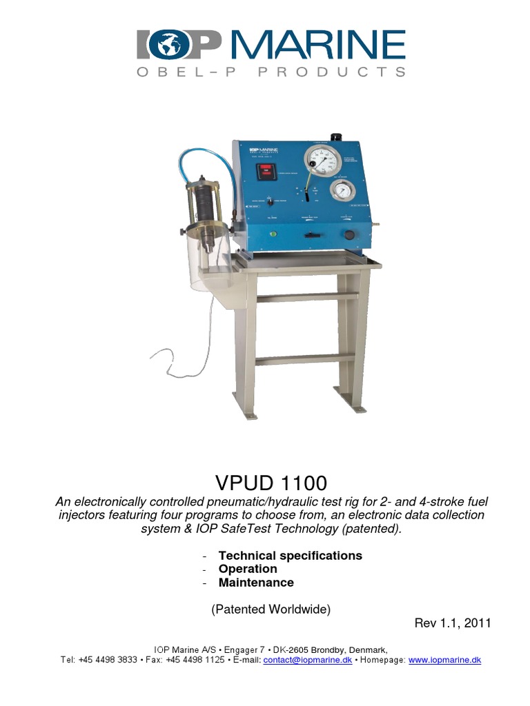VPUD 1100 Fuel Injector Tester Guide | PDF | Fuel Injection | Valve