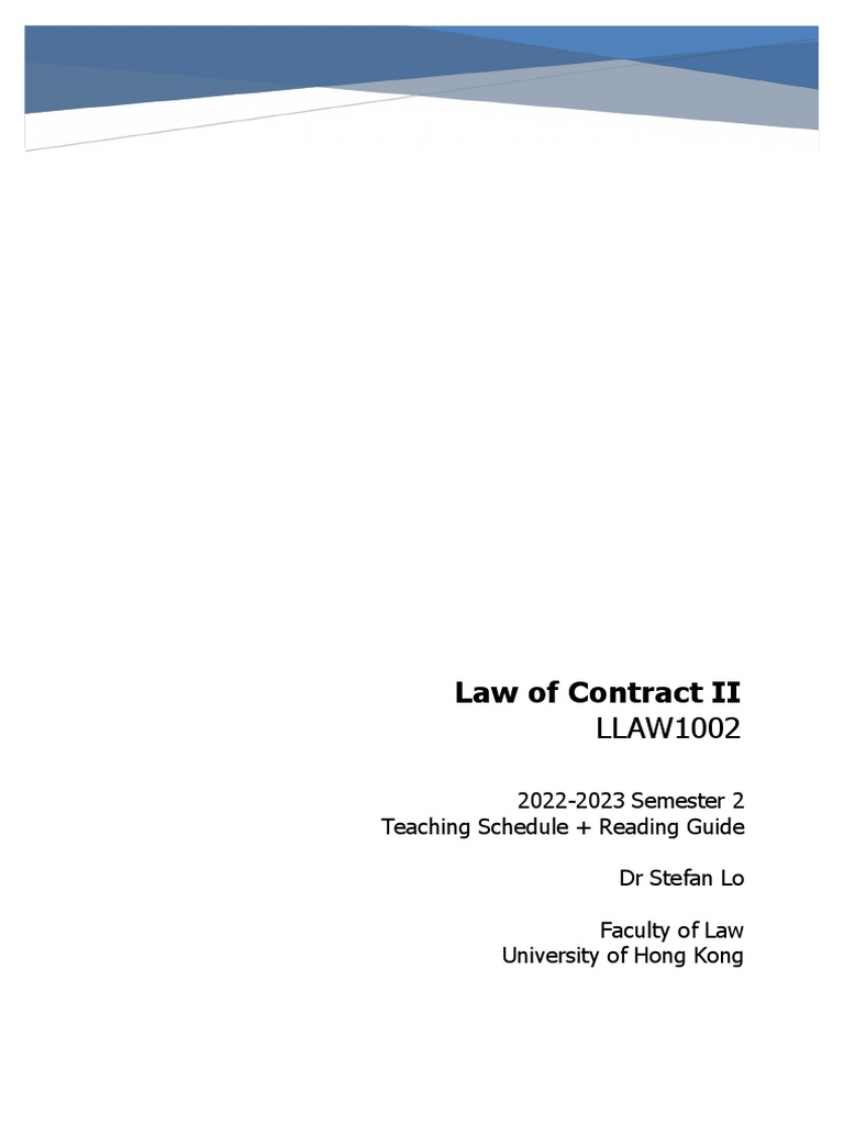 Llaw1002 law of contract ii 2022 23 sem 2 reading guide pdf breach