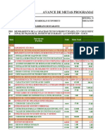 Avance de Metas Programadas Y Ejecutadas Año 2013, 2014