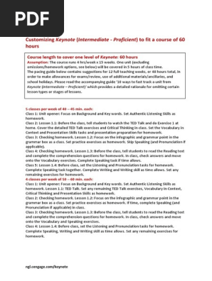 Keynote - Pacing Guide Intermediate-Proficient