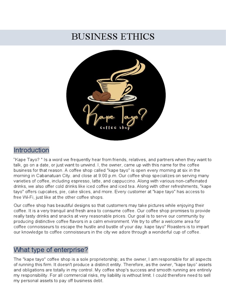 Business Ethics Pdf Business Ethics Coffee
