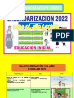 Calendarización Del Año Escolar Inicial 2022