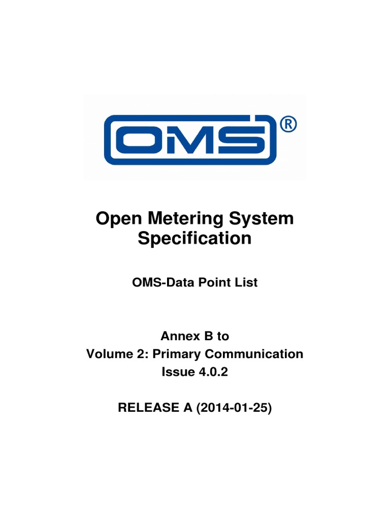 Open Metering System Specification | PDF | Integer (Computer Science ...