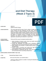 Nutrition and Diet Therapy (Week 2 Topic 2) : NCM 105 (LAB)