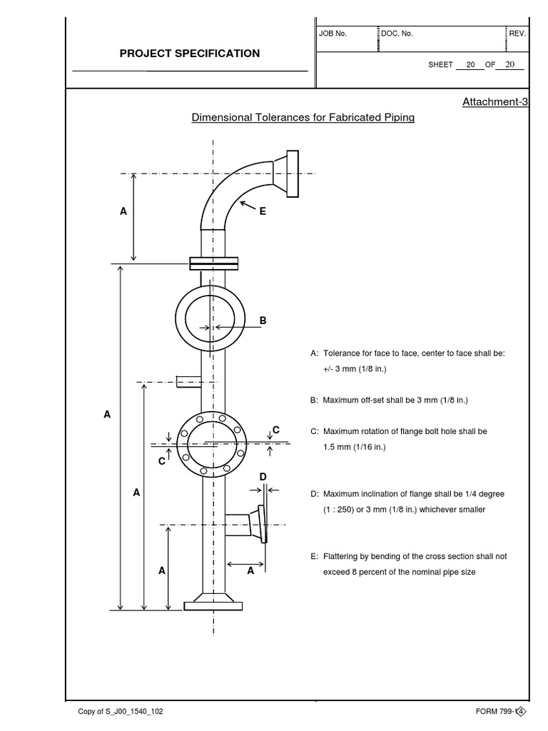 Dimensional Tolerances of Fabricated Pipes PDF
