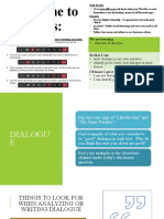 We Are Learning:: - Elements of Dialogue