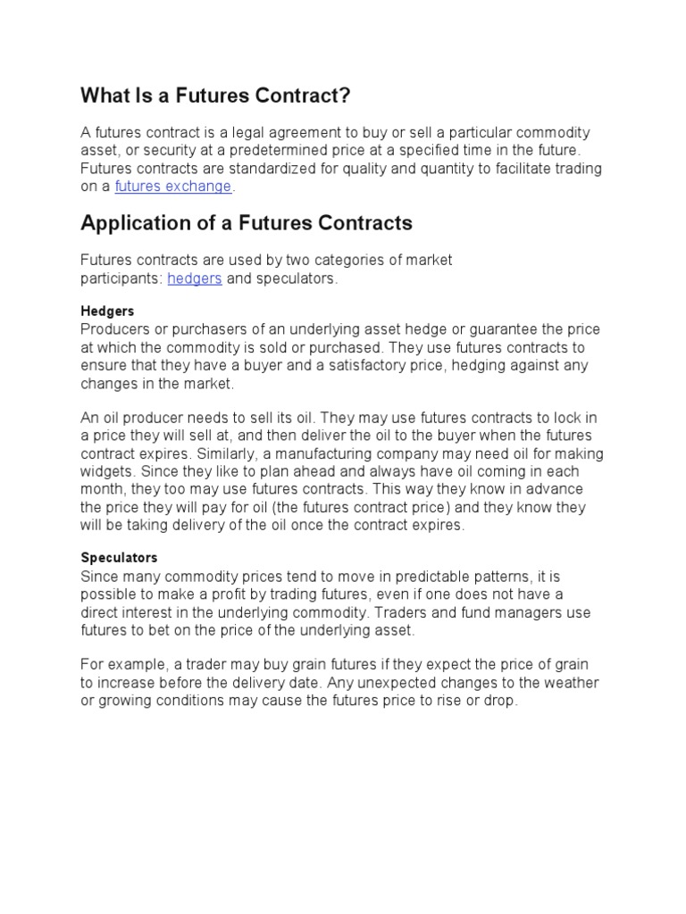 What Is A Futures Contract | PDF