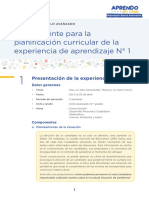 Guía Docente para La Planificación Curricular de La Experiencia de Aprendizaje #1