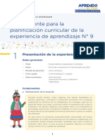 Guía Docente para La Planificación Curricular de La Experiencia de Aprendizaje #9