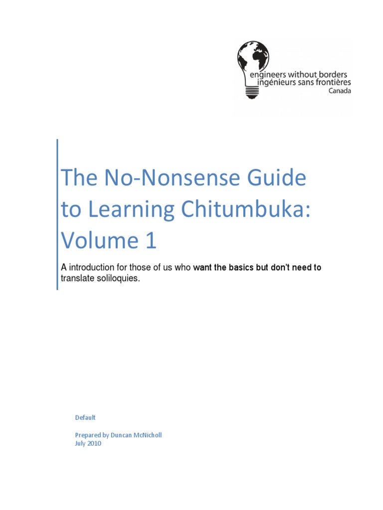 Chitumbuka Language Basics Guide | PDF | Verb | Grammatical Conjugation