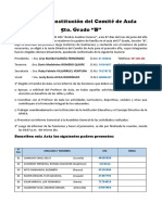 Acta de Constitucion Del Comite de Aula Del 5°b 2022