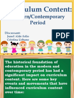Modern/Contemporary Period: Curriculum Content