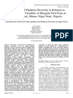 Assessment of Plankton Diversity in Relation To Water Quality Variables of Musgola Fish Farm at Lapai - Gwari, Minna, Niger State, Nigeria