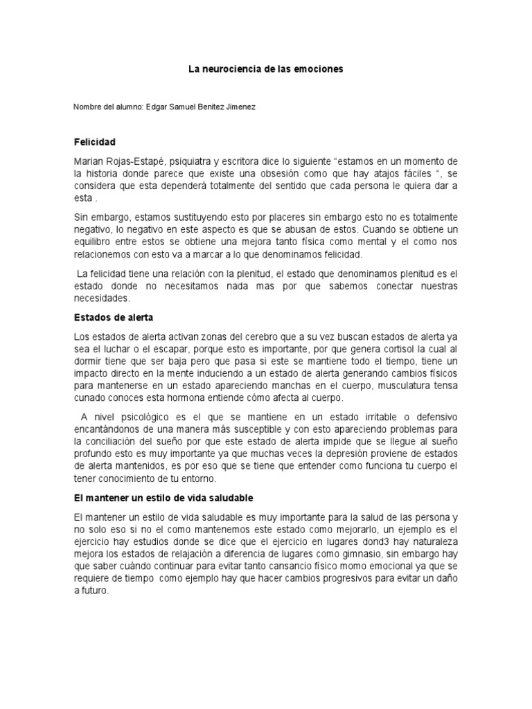 La Neurociencia de Las Emociones | PDF