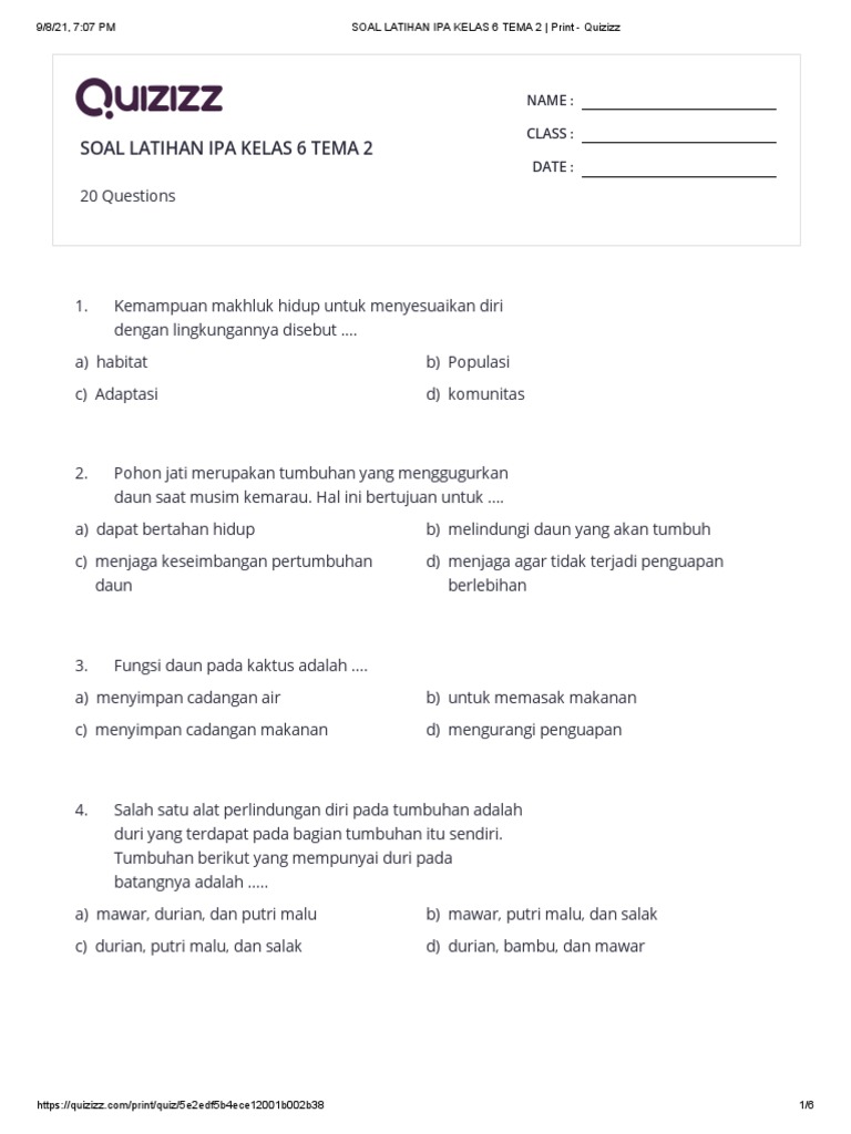 Kuasai Tema 2 Kelas 6 dengan Download Soal Latihan Berkualitas: Panduan Lengkap dan Manfaatnya