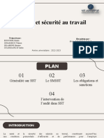 Santé Et Sécurité Au Travail: Préparée Par: Encadrée Par