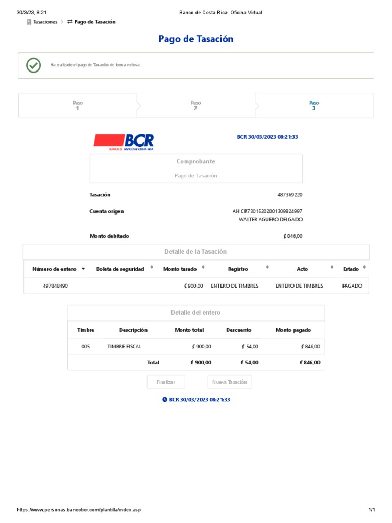 Pago de Tasación BCR en Línea | PDF